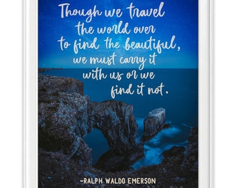 Ralph Waldo Emerson Quote Print: Literary Wall Art