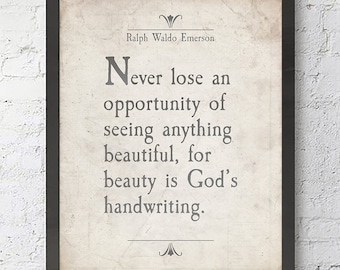 Ralph Waldo Emerson Quote Art Print – Inspirational Literature Gift