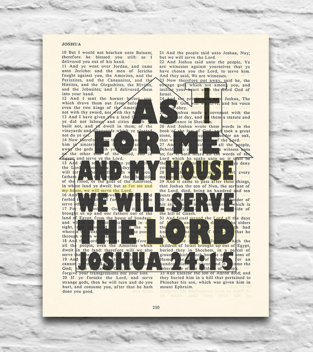 Joshua 24:15 - as for Me and My House We Will Serve the Lord - Vintage ...