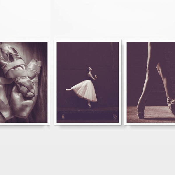 Vintage Ballet Ballerina Dance Photography Prints, Set of 3, UNFRAMED, Dancing Home and Wall Art Decor Poster, All Sizes