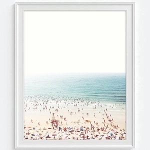Aerial Beach from Above Photography PRINT or CANVAS, Coastal beach nautical home wall decor, All Sizes