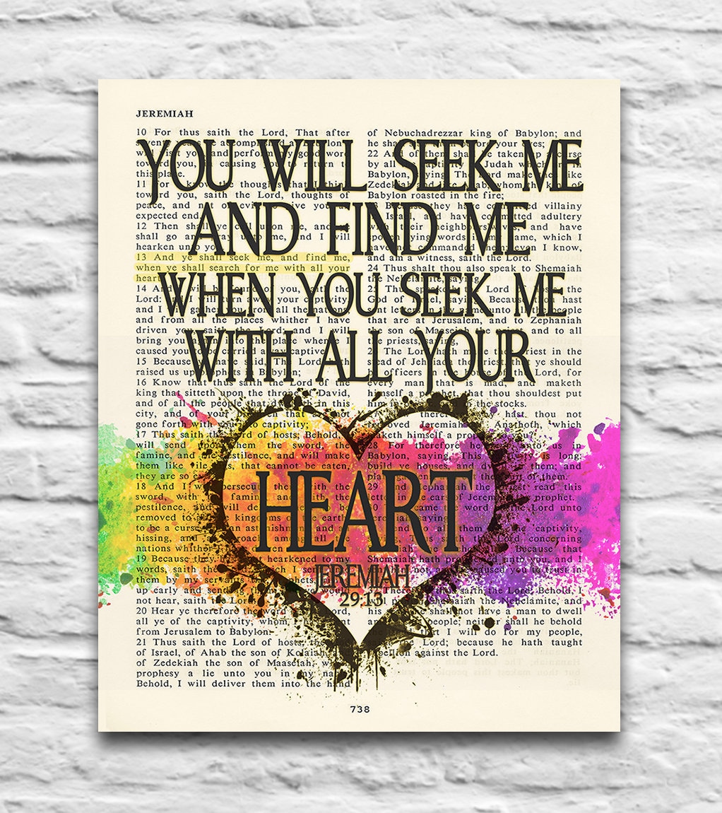 Jeremiah 29 13 You Will Seek Me And Find Me Vintage Bible Etsy Jeremiah 29 13 You Will Seek Me And Find Me Vintage Bible Etsy