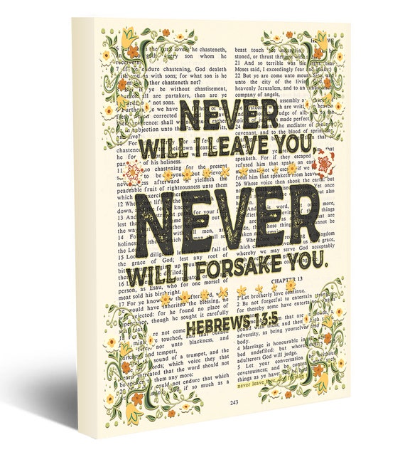 Never will I leave you Hebrews 13:5 ART PRINT or CANVAS -  Portugal