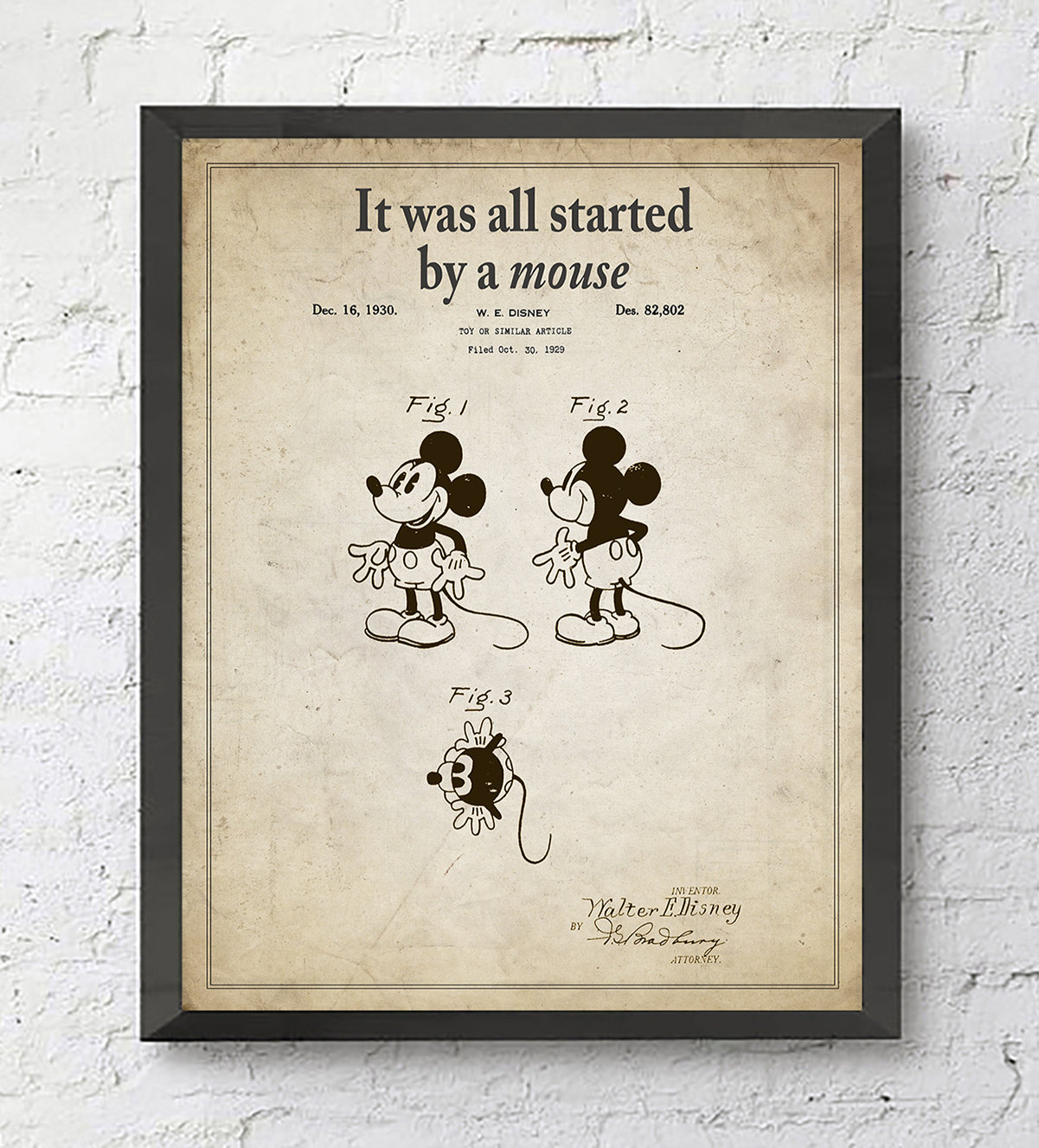 It Was All Started by a Mouse - Disney World Mickey Mouse Patent 