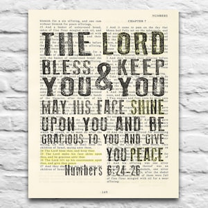 Numbers 6:34-26- The Lord Bless You and Keep You - Vintage Bible printable DIGITAL DOWNLOAD, Diy Christian Gift, 8x10 & 11x14 Jpegs