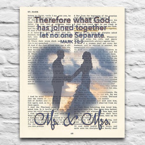 Vintage Bible page verse -Therefore what God has joined together-Mark 10:9 Instant DIGITAL DOWNLOAD, 8x10 11x14, wedding christian gift