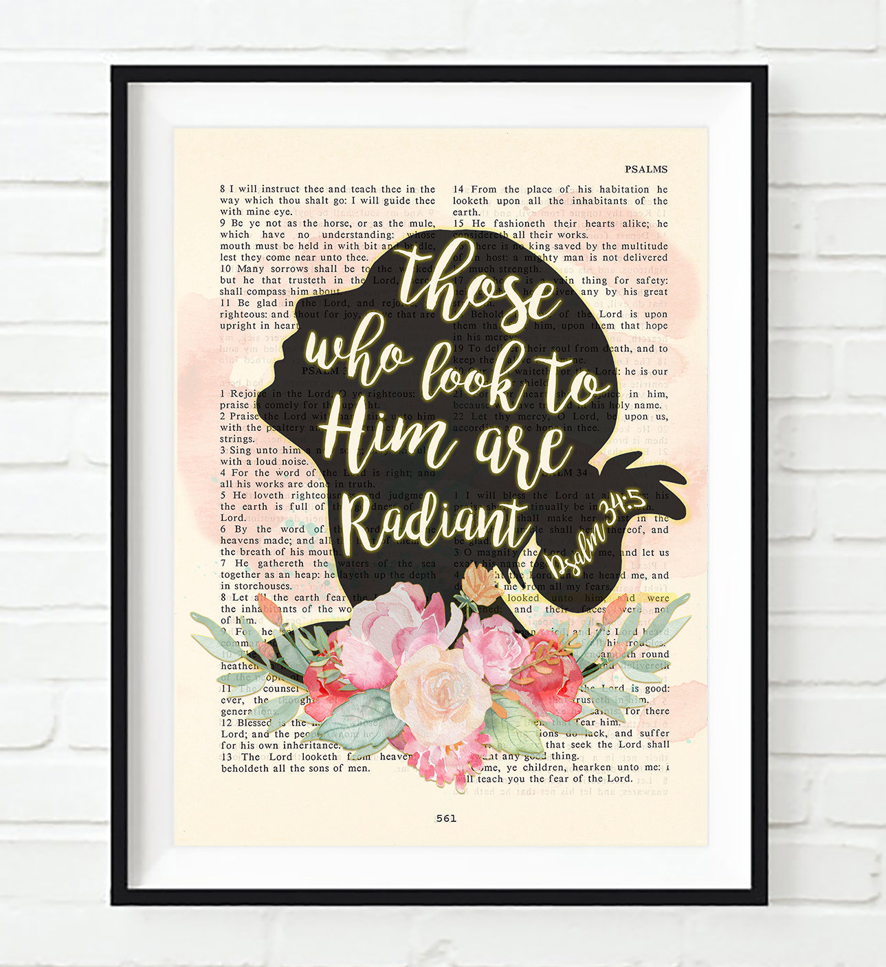 Vintage Bible Page Verse Those Who Look To Him Are Radiant - Etsy Ireland