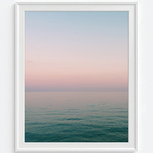Sunset Sunrise Ocean Photography PRINT or CANVAS, Coastal beach nautical home wall decor, All Sizes