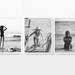 Black and White Model Photography Prints, Set of 3, UNFRAMED, Bikini pictures, Coastal Beach Ocean Home and Wall Art Decor Poster, All Sizes