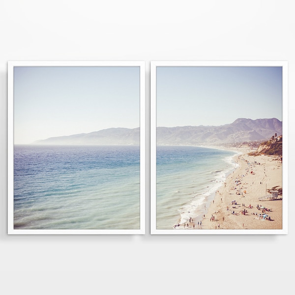 16x20, 20x24 Jpegs, DIGITAL DOWNLOADS- Printables, Malibu Beach California - Set of 2  - Nautical California, Coastal Wall Art Decor