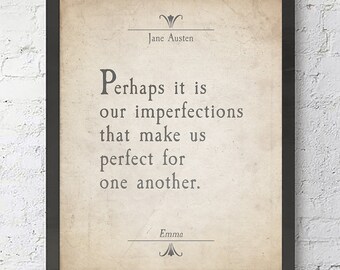Jane Austen Quote Art Print – Emma Literary Sign