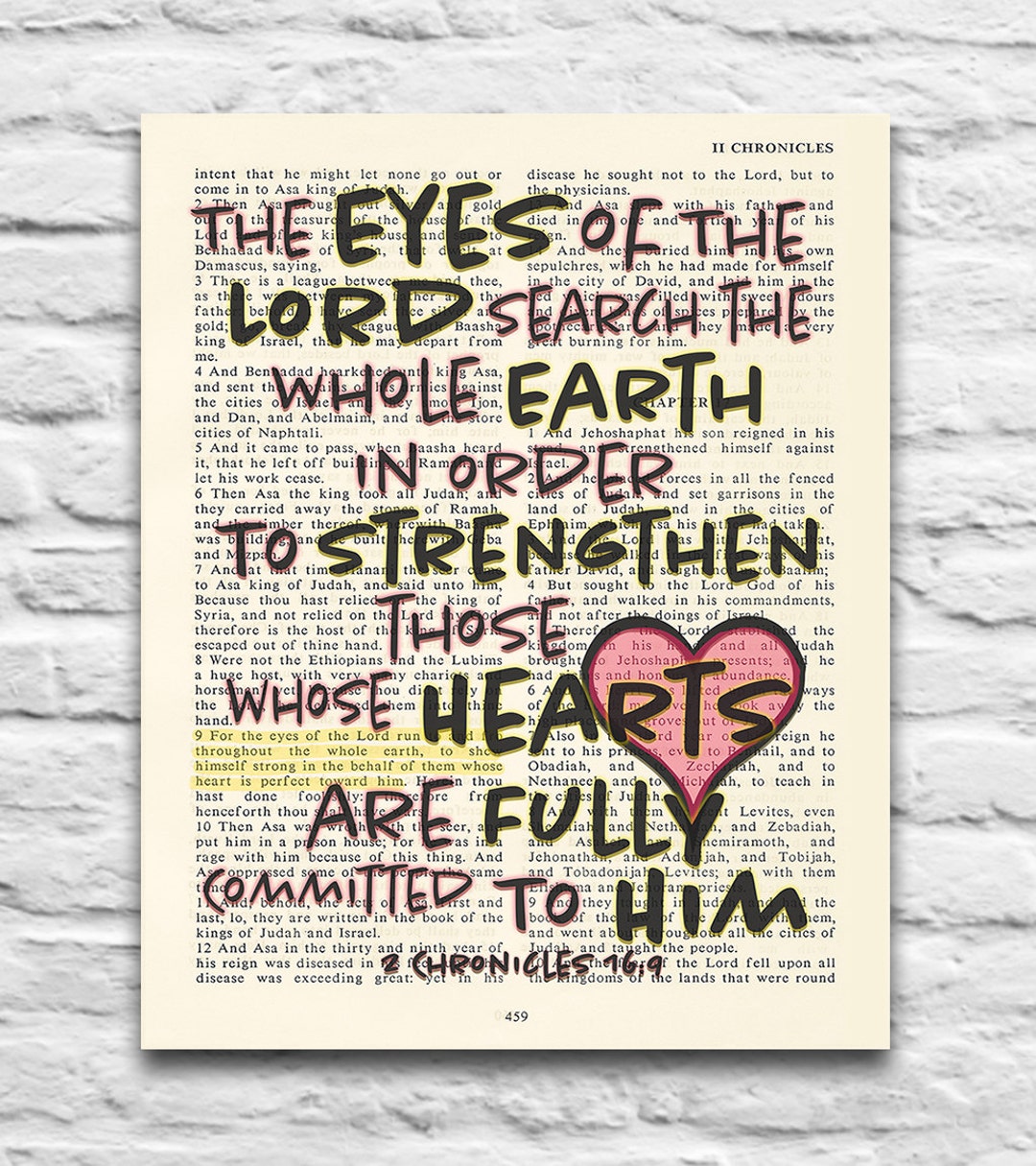 The Eyes of the Lord -2 Chronicles 16:9 Vintage Bible Page