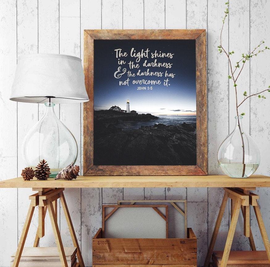 The Light Shines in the Darkness - John 1:5 Bible Verse Photography ...