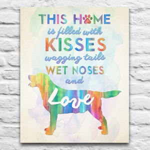Labrador Retriever Lab Aquarell Hund Hause Silhouette INSTANT DIGITAL bedruckbare für Sie zum Ausdrucken - Weihnachten Diy Geburtstag Einweihungsgeschenk