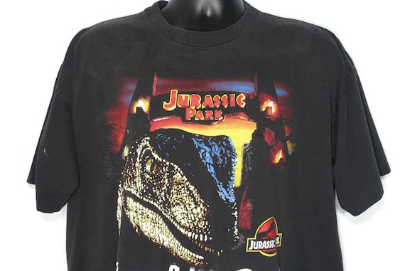 1993 Jurassic Park Vintage T Shirt - Have A Nice Day - Raptor JP Logo Original 90s Promo Cult Movie T-Shirt