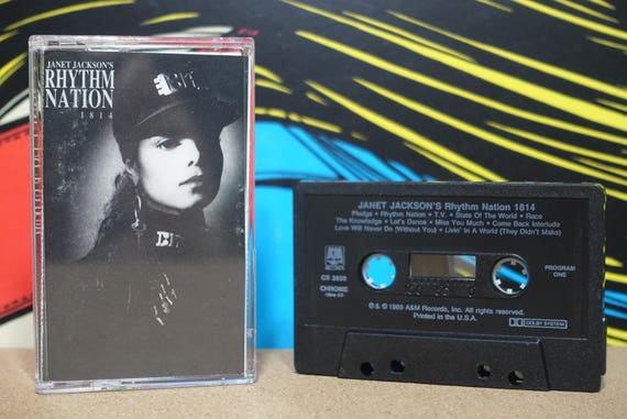 Janet Jackson, Rhythm Nation 1814, Cassette Tape, 80s Music, Vintage Music, Analog Music, Escapade, Black Cat, Music Lover Gift