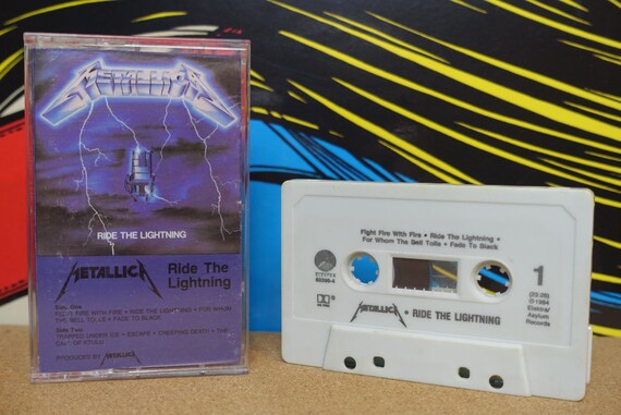 Metallica Ride The Lightning Cassette Tape - 1984 Elektra Records Vintage Analog Music