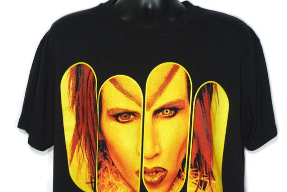 1998 Marilyn Manson Vintage T Shirt - Rock is Dead - 2 Sided Mechanical Animals Original 90s Concert Band T-Shirt