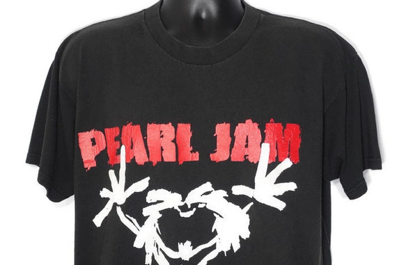 1992 Pearl Jam Vintage T Shirt - ALIVE Stickman Eddie Vedder TEN Era - 2-Sided Original 90s Concert Band T-Shirt