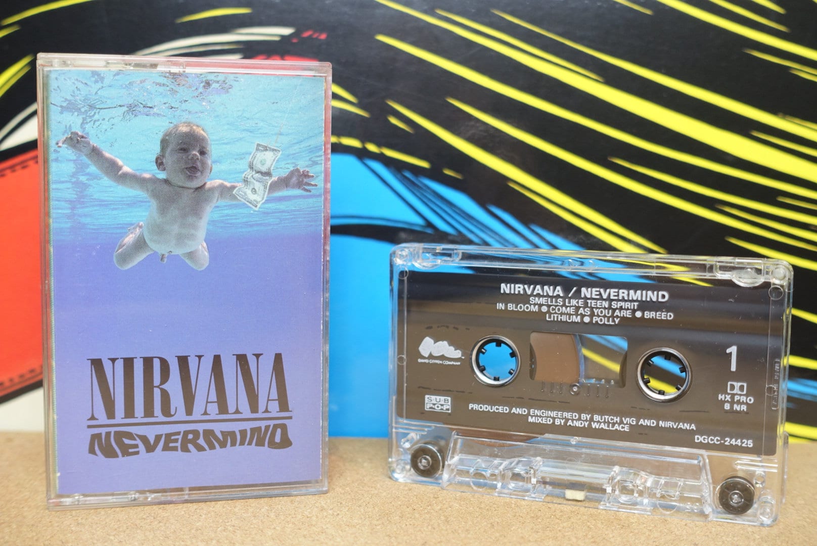 Nirvana Nevermind Cassette Tape, Grunge, 1991 DGC Records, Kurt Cobain