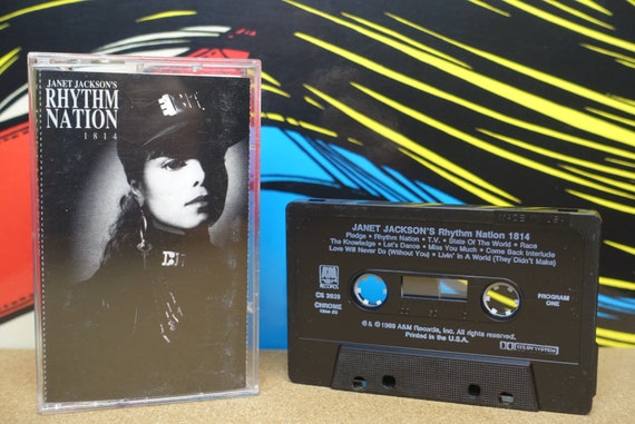 Janet Jackson, Rhythm Nation 1814, Cassette Tape, 80s Music, Vintage Music, Analog Music, Escapade, Black Cat, Music Lover Gift