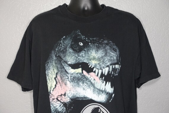 1993 RARE Jurassic Park - Tyrannosaurus Rex T-Rex JP Logo - Vintage T-Shirt