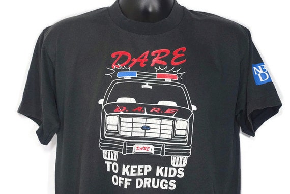 90's D.A.R.E. To Keep Kids Off Drugs DARE Ford Broncho Lake Zurich Illinois Drug Abuse Resistance Program Double Sided Vintage T-Shirt