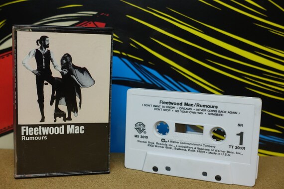 Fleetwood Mac Cassette Tape, Rumours, Stevie Nicks Cassette, 70s Music, Dreams Song, 1977 Warner Bros Records, Vintage, Music Lover Gift