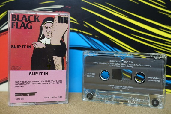 Black Flag Slip It In Cassette Tape - 1984 SST Records Vintage Analog Music
