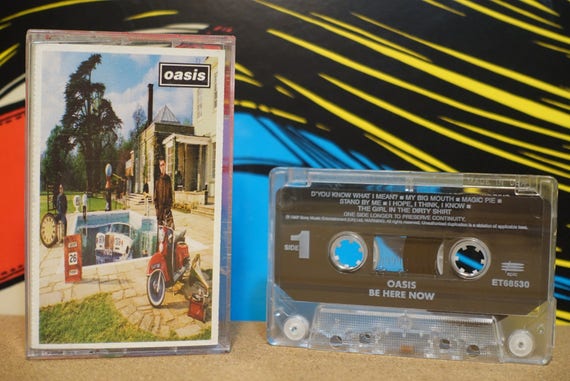 Oasis - Be Here Now Cassette Tape - 1997 Epic Records - Vintage Analog Music