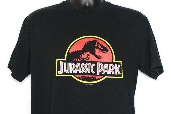 1992 Jurassic Park Vintage T Shirt Original JP T Rex Logo - Cult Vintage Movie Promo T-Shirt