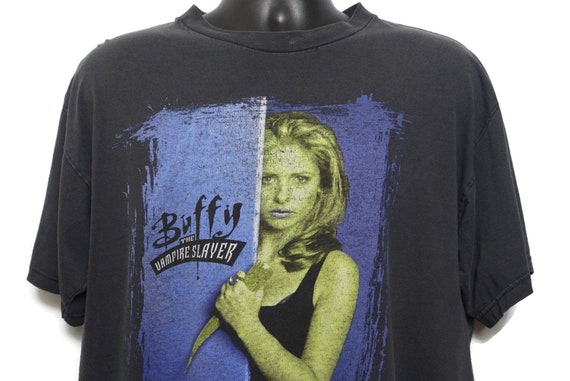 1998 Buffy the Vampire Slayer Vintage T Shirt - In Every Generation There is Only One Slayer - 2-Sided Original 90s Cult TV Show T-Shirt