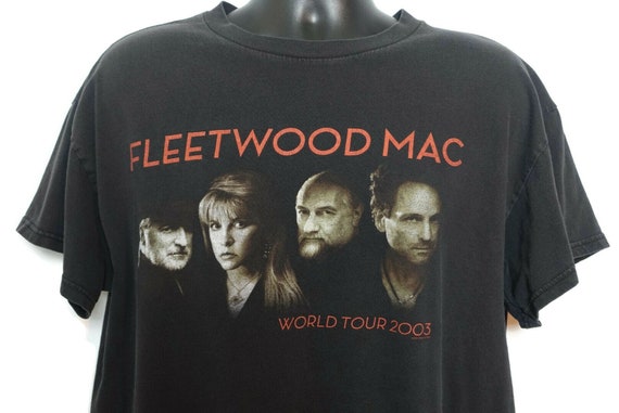 2000s Fleetwood Mac Vintage T Shirt - Stevie Nicks Lindsay Buckingham What's The World Coming Too? 00s Concert Band Tee Tennessee River Tag