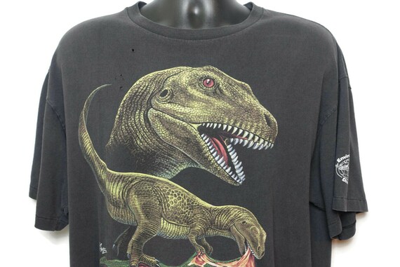 90s Dinosaur T Rex Vintage T Shirt Jurassic Park Era - Tyrannosaurus Environmental Artwear Dino Wear Original 90s Vintage T-Shirt