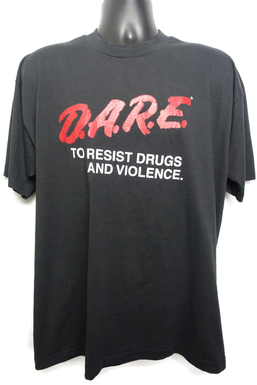 90s D.A.R.E. Vintage T Shirt - To Resist Drugs And Violence DARE Drug Abuse Resistance Education