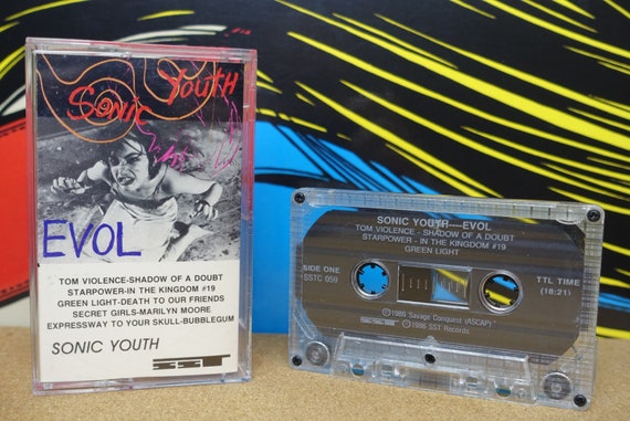 Sonic Youth Cassette Tape, EVOL, 80s Music, 1986 Vintage, SST Records, Vintage Music, Music Lover Gifts, Music Gifts, Punk Gift