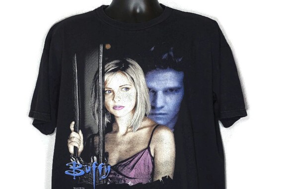 1998 Buffy the Vampire Slayer - Buffy Angel Angst - Double Sided TV Show Vintage T-Shirt