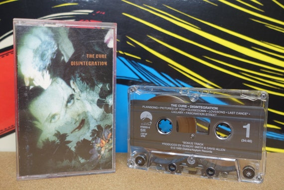 The Cure Cassette Tape, Disintegration Tape, 80s, Goth Tape, Music Lover Gift, 1989 Elektra Records, Robert Smith, Vintage Analog Music