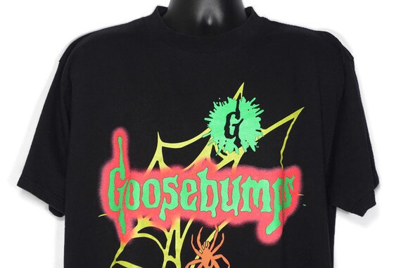 1995 RARE Goosebumps - Spiderweb Logo - RL Stine Book Cult Horror Vintage T-Shirt