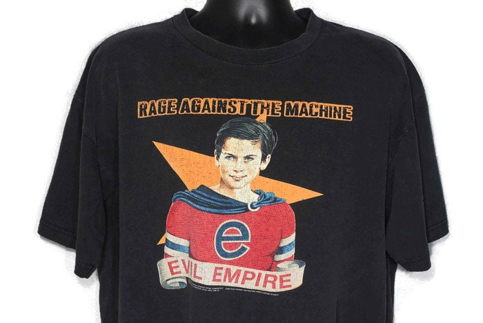 1996 RARE Rage Against The Machine - Evil Empire - Double Sided Fear is  Your Only God - Crimebusters Concert Vintage T-Shirt