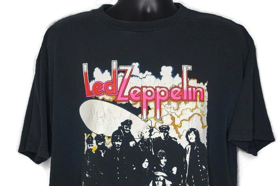 1986 Led Zeppelin - Double Sided - Zeppelin 2 Album Art Motorcycle Gang Vintage T-Shirt