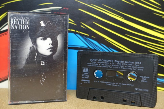 Janet Jackson, Rhythm Nation 1814, Cassette Tape, 80s Music, Vintage Music, Analog Music, Escapade, Black Cat, Music Lover Gift