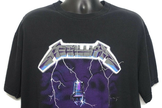 1994 Metallica Vintage T Shirt - Ride The Lightning - Metal Band Tee - GLOW IN DARK Skeleton 2-Sided Original 90s Concert Band T-Shirt