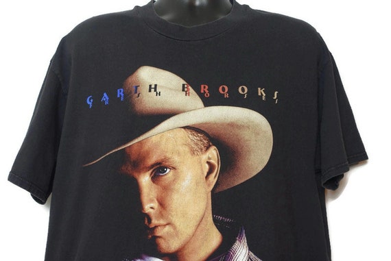 1996 Garth Brooks Vintage T Shirt, Fresh Horses Tour, Big Face Cowboy Hat, Music Lover Gift, Concert Shirt, Band Tee, XL Hanes Beefy Tag