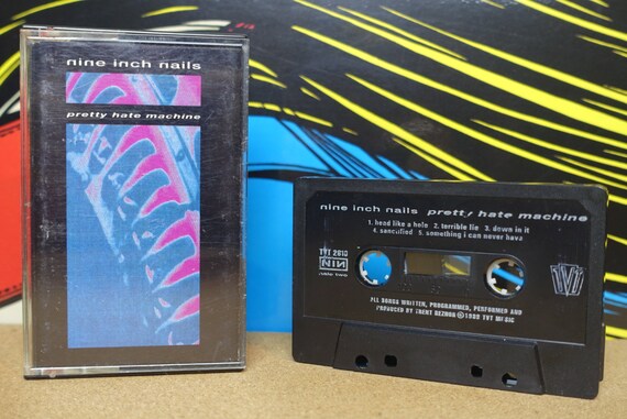 NIN Nine Inch Nails Cassette, Pretty Hate Machine Cassette Tape, 1989 TVT Records, Vintage Analog Music, Music Lover Gift
