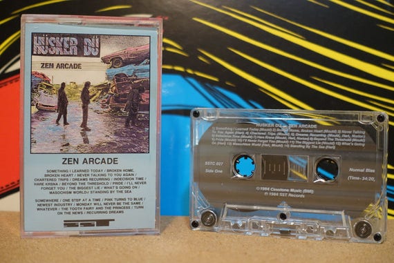 Zen Arcade by Hüsker Dü Vintage SST Records Cassette Tape