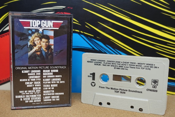 Top Gun Cassette Tape, Movie Soundtrack, 80s Music, i love the 80s, Music Lover Gift, Movie Lover Gift, Vintage Cassette