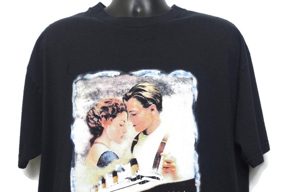1998 Titanic Vintage T Shirt - Leonardo DiCaprio Kate Winslet Dancing Cruise Ship CULT Original 90s Movie Promo T-Shirt