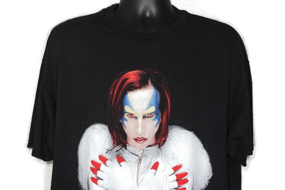 1998 RARE Marilyn Manson - Omega and the Mechanical Animals Rock is Dead - Doublesided Winterland Vintage Concert T-Shirt