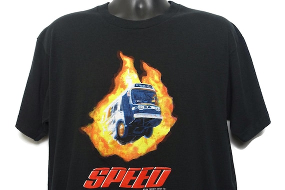 1994 SPEED Movie Vintage T Shirt - Get Ready for Rush Hour Bus - Keanu Reeves Sandra Bullock Original 90s Cult Movie 2 Sided Promo T-Shirt